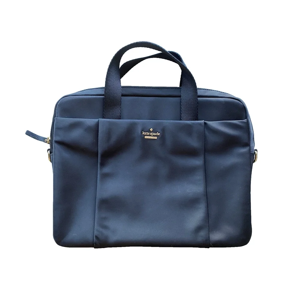 Kate Spade Uni Slim Laptop Commuter Bag Classic Black Nylon Computer Work School